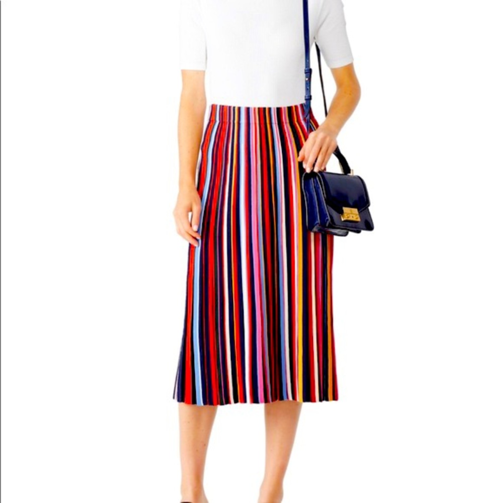 Tory Burch Rainbow Striped Knit Skirt XL